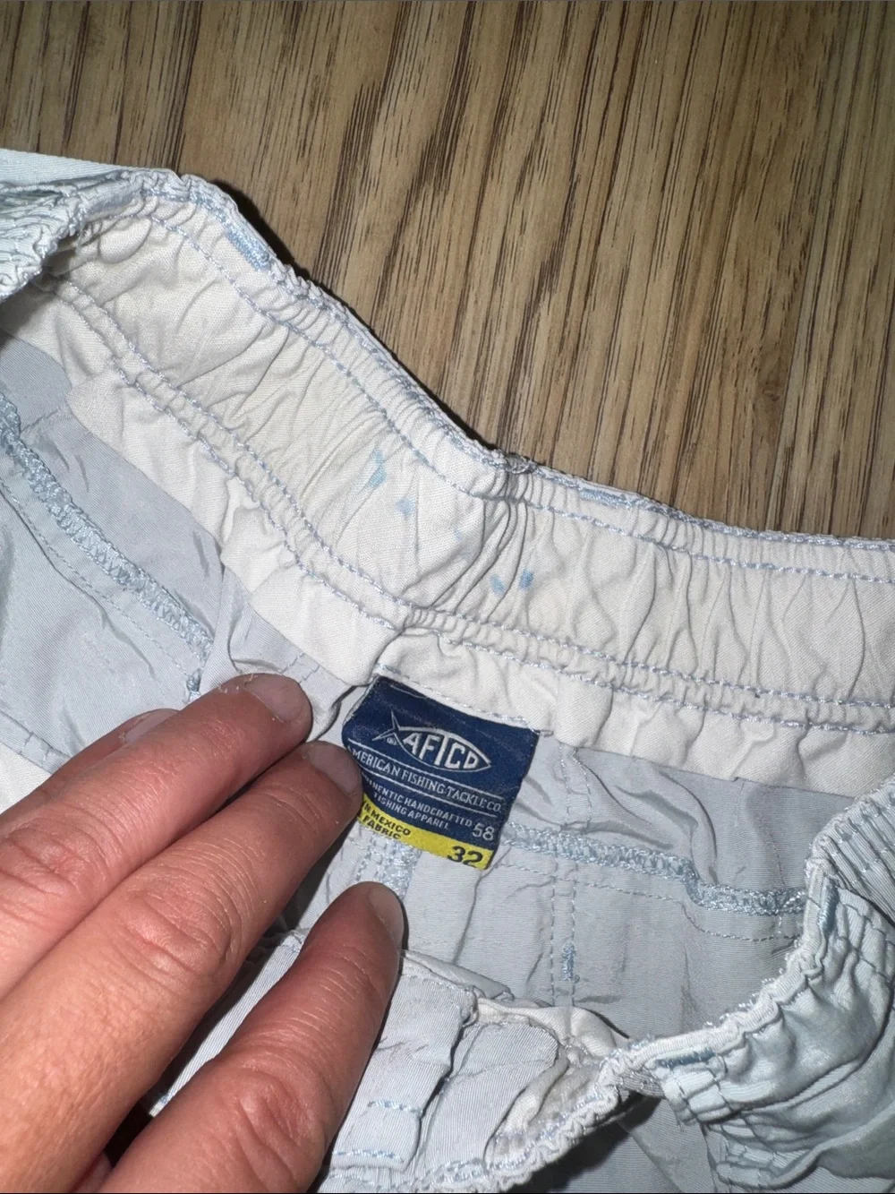 AFTCO Light Blue Men’s Cargo Shorts Fishing Swim Faded Size 32